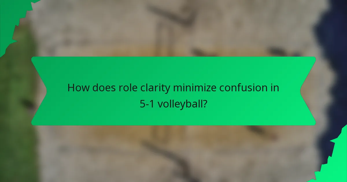 How does role clarity minimize confusion in 5-1 volleyball?